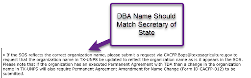 Tip 6 DBA Name should match SOS